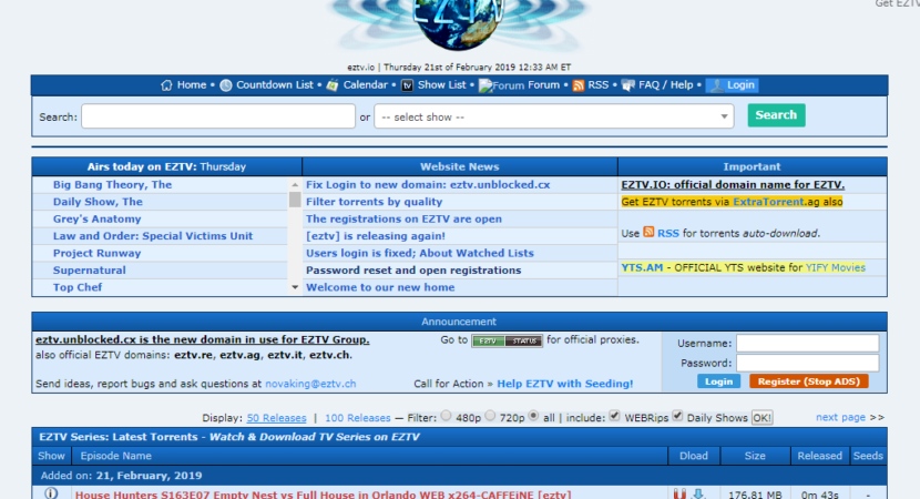 EZTV Proxy 2019 | Best Working EZTV Proxy & Mirror Sites list